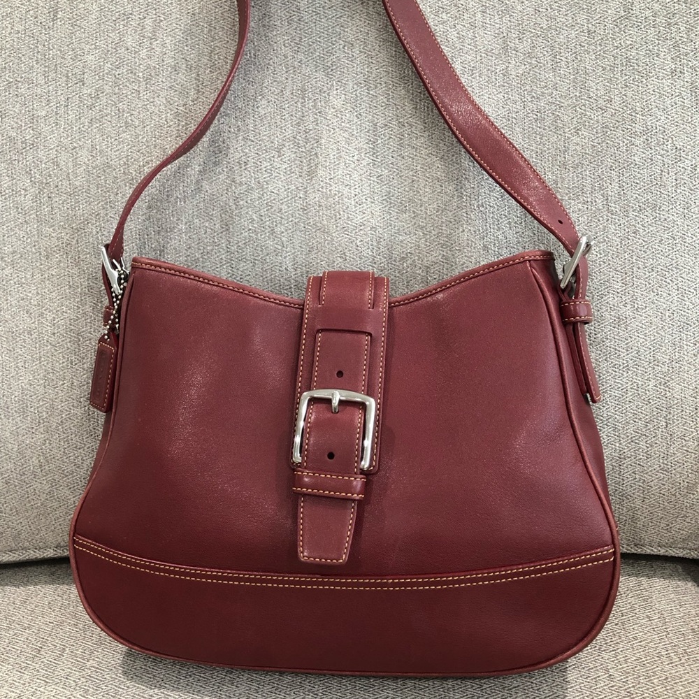 Coach dark red hobo bag